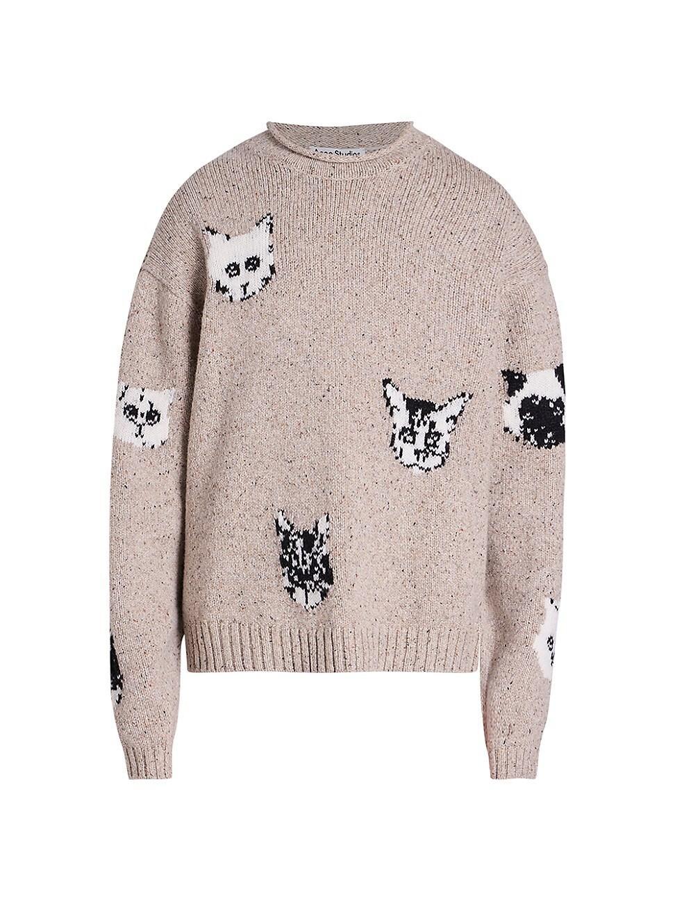 Mens Kuelu Cat Jacquard Wool-Blend Sweater Product Image