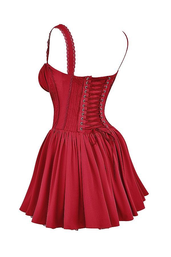 Pietra Cherry Corset Mini Dress - SALE Product Image