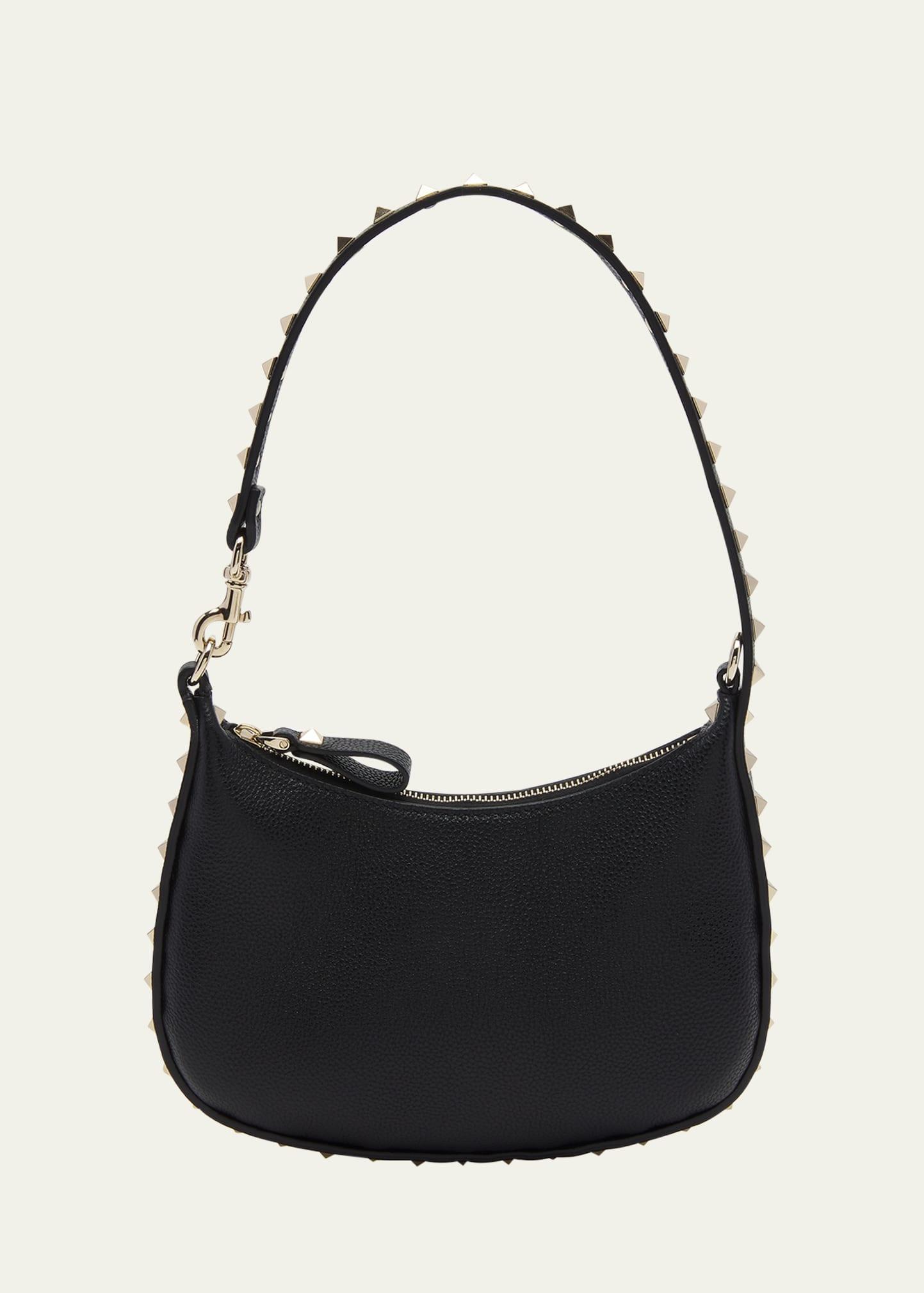 Womens Mini Rockstud Hobo Bag In Grainy Calfskin Product Image