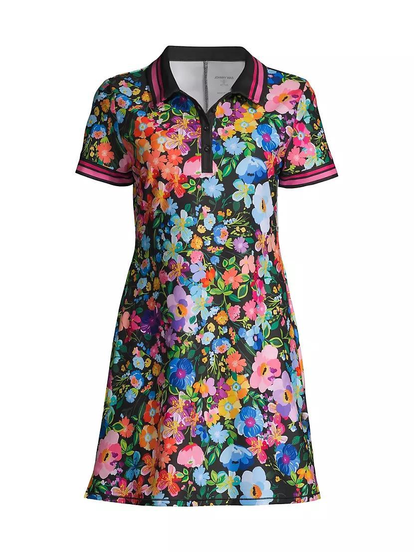 Wild Bloom Floral Polo-Style Minidress Product Image