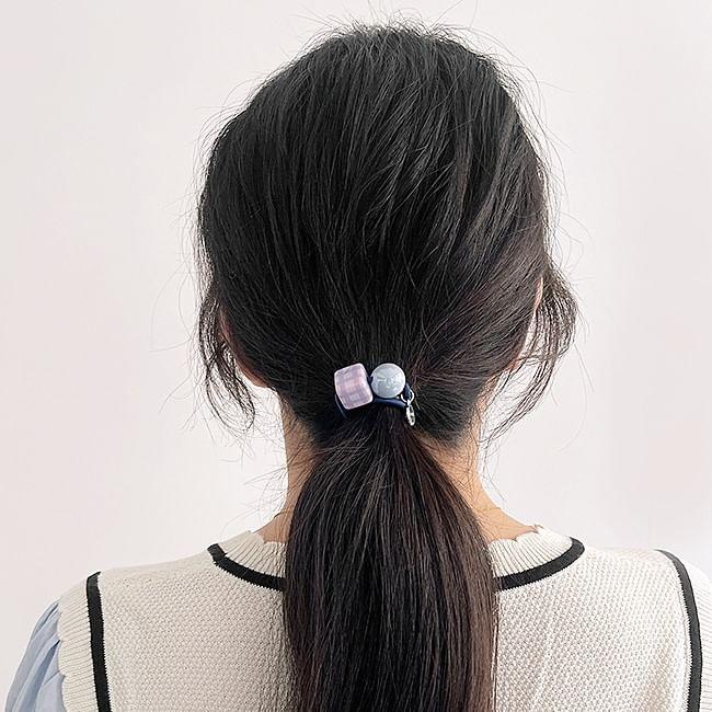 Cube Bead Hair Tie Set Product Image