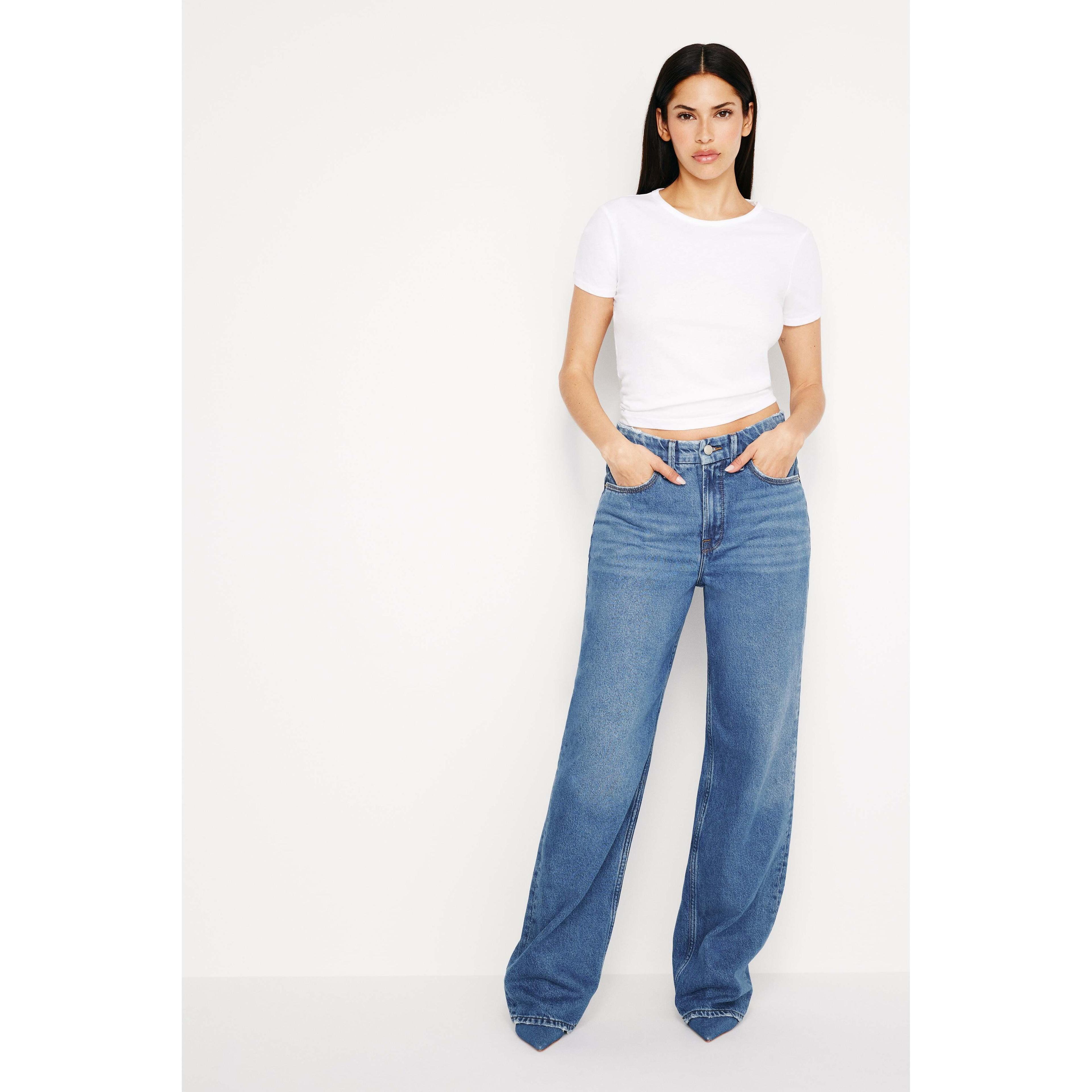 Womens Good 90s Relaxed Jeans | Blue, Size 8 | Good American by Khlo Kardashian Product Image