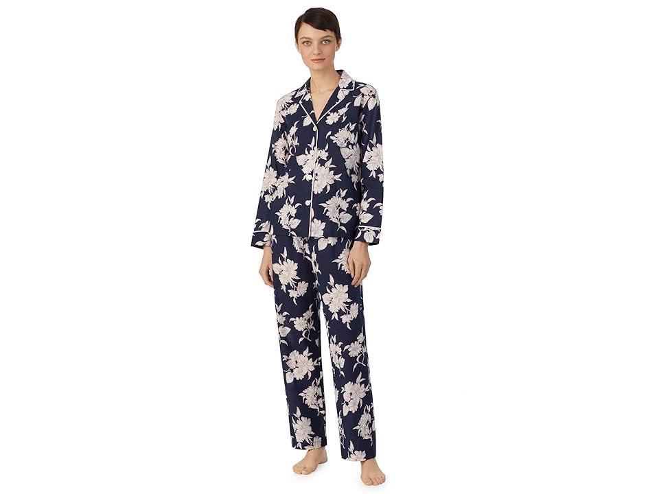 Lauren Ralph Lauren Woven Floral Print Long Sleeve Notch Collar Long Pajama Set Product Image