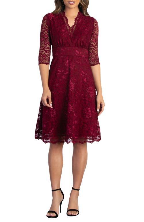 Kiyonna Womens Mademoiselle Lace Cocktail Dress with Sleeves Product Image