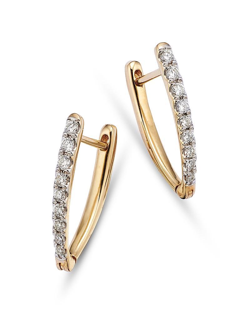 Bloomingdales Diamond V Hoop Earrings in 14K Yellow Gold, 0.20 ct. t. w. - 100% Exclusive Product Image