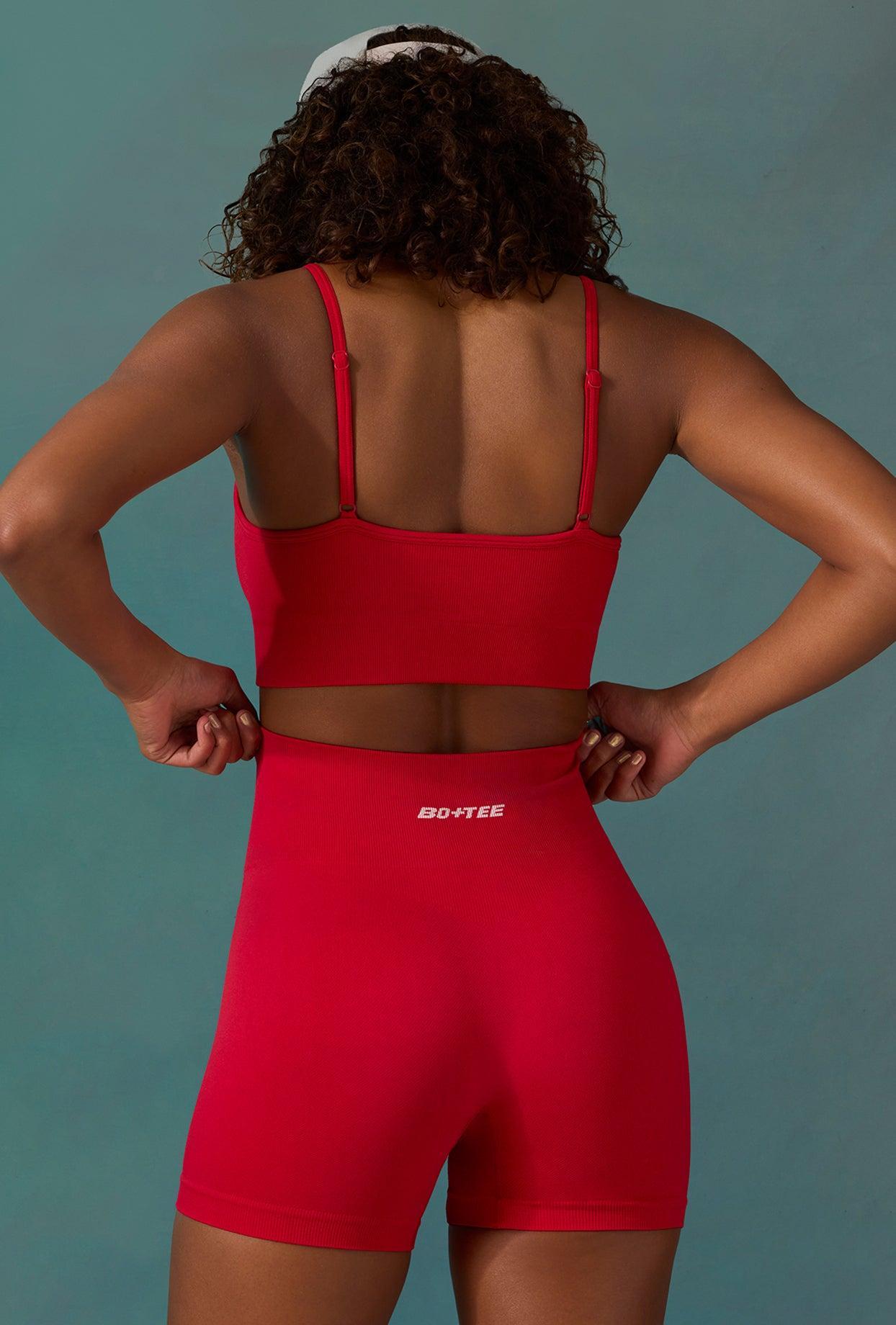 Super Sculpt Seamless Mini Shorts in Tango Red Product Image