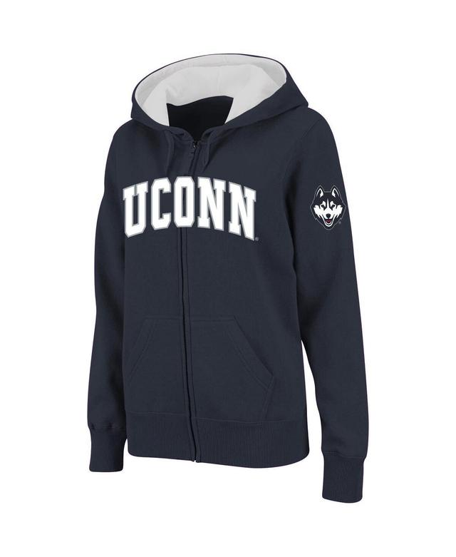 Womens Colosseum Navy UConn Huskies Arched Name Full-Zip Hoodie Product Image