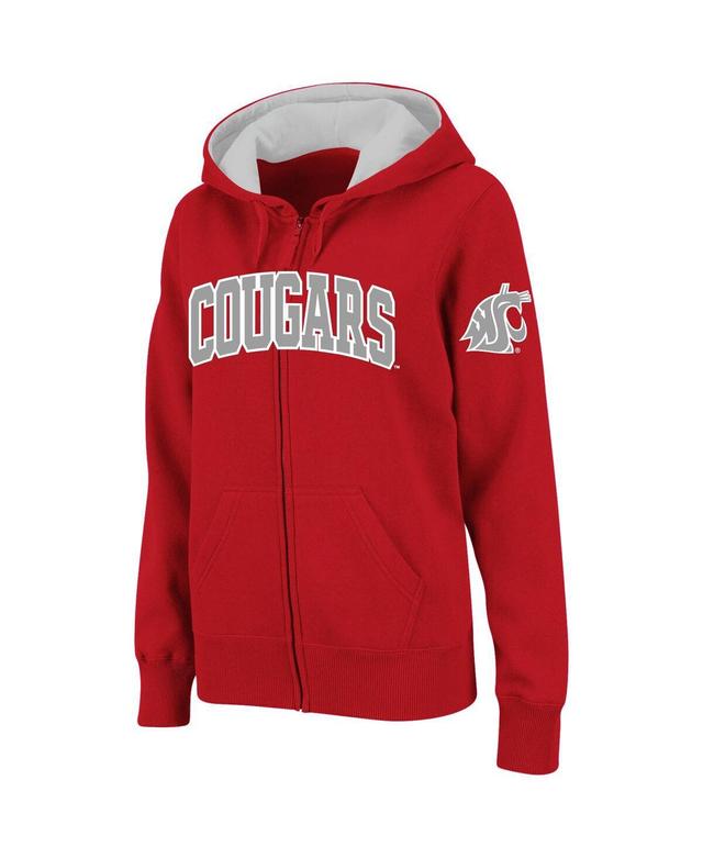 Womens Colosseum Crimson Washington State Cougars Arched Name Full-Zip Hoodie Product Image