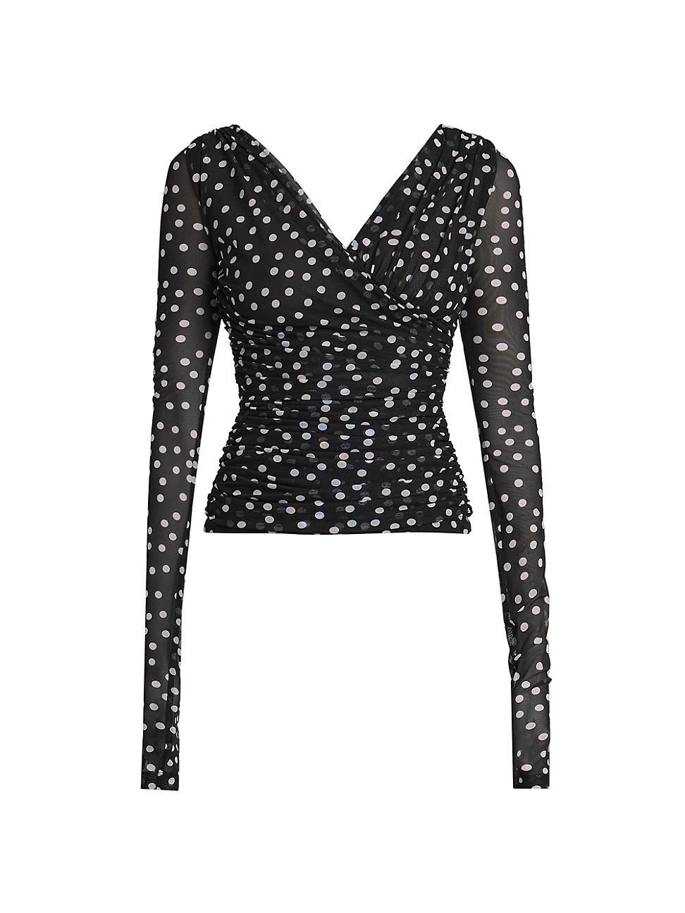 Womens Polka-Dot Tulle Top Product Image