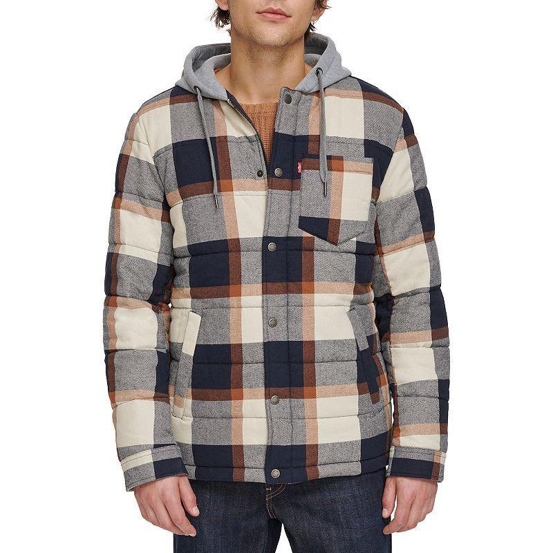 Mens Levis Quilted Hooded Shirt Jacket Product Image