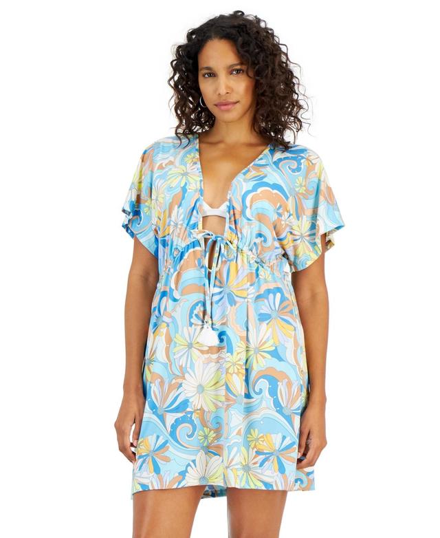 J Valdi Womens Plunging-Neckline Floral-Print Kaftan Product Image