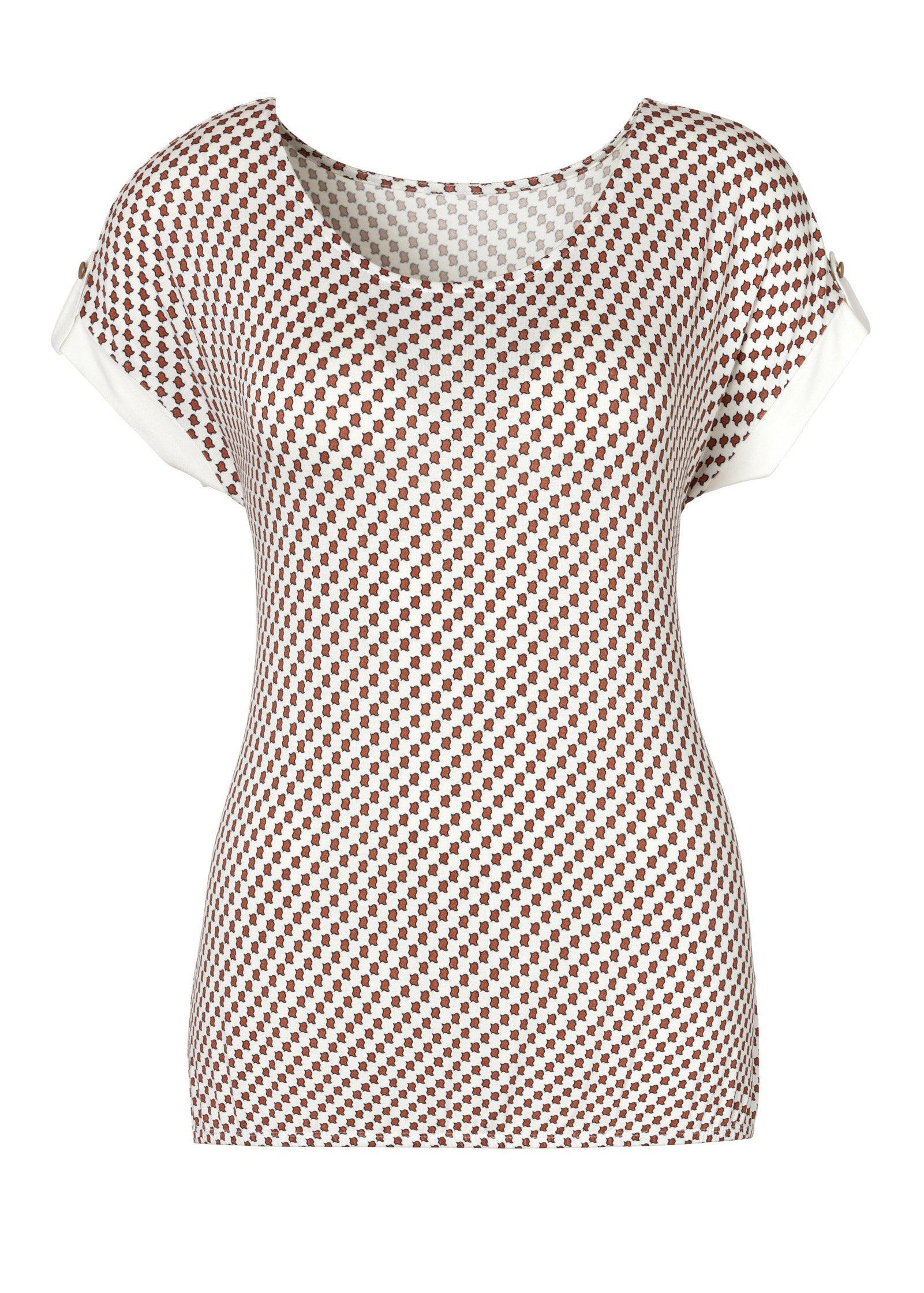 Printed Scoop-Neck Top - Cream product image