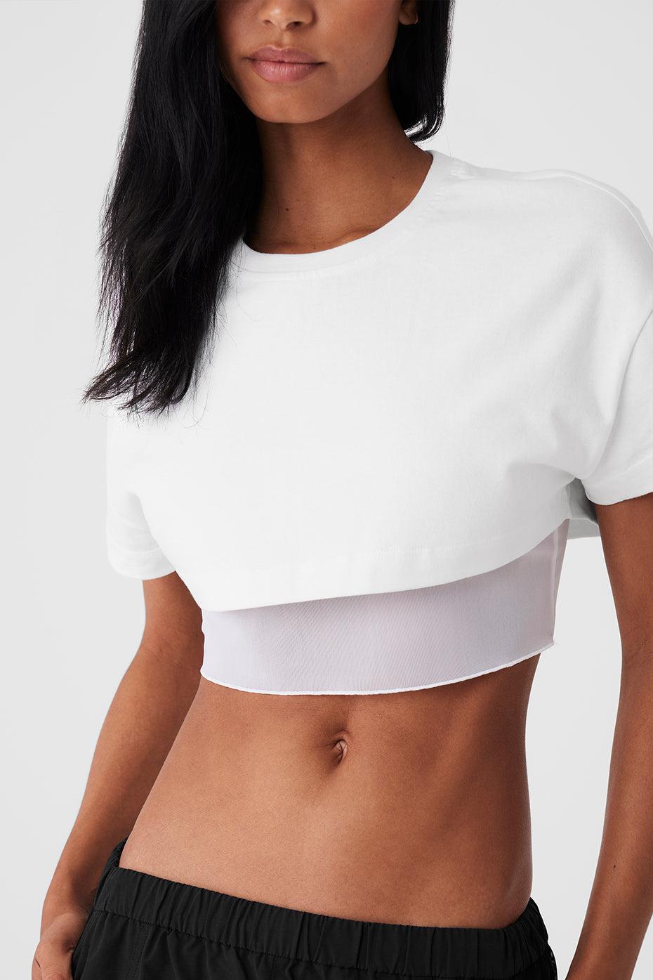 Made You Look Cropped Short Sleeve Tee - White Female Product Image