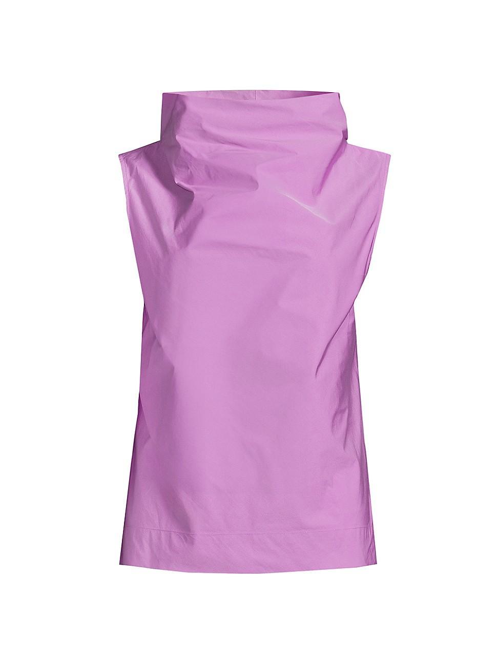 Womens Taffeta Funnel-Neck Top Product Image