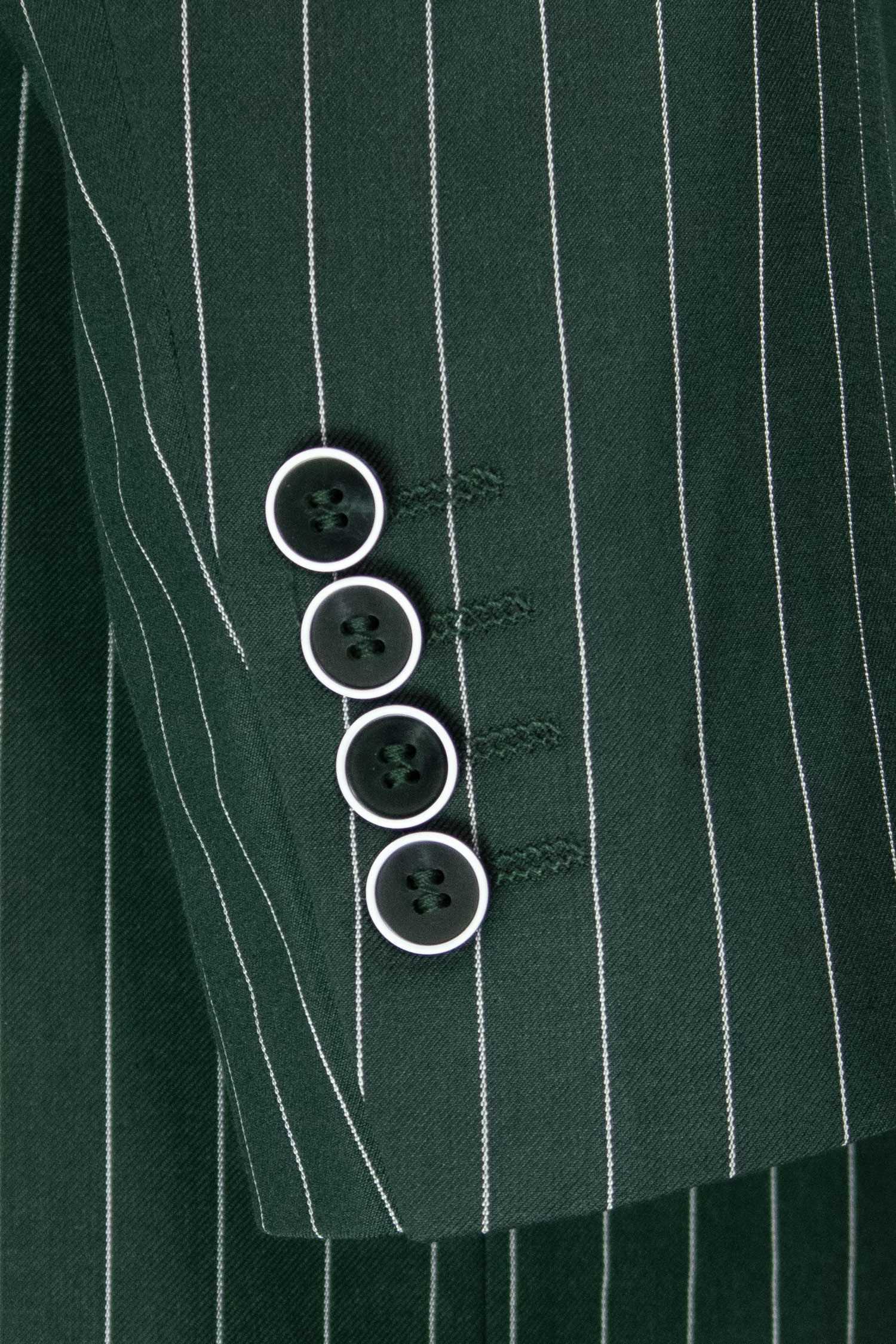 Odyssey Collection - Hunter Green Regular Fit 3 Piece Suit 2 Button Gangster Stripe Product Image