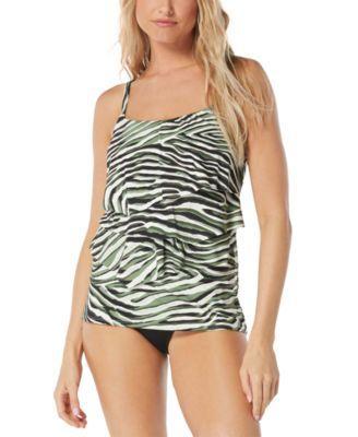 Women's Aura Ruffle Bra-Sized Tiered Tankini Top, Matching Bikini Bottoms & Swim Skirt Product Image