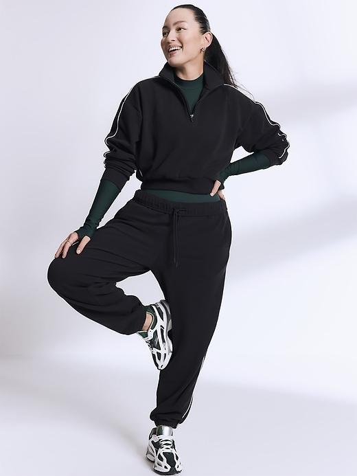 Forever Fleece 1/2 Zip High Hip Piping Sweatshirt Product Image