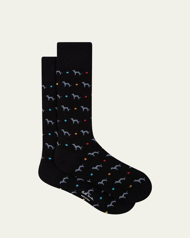 Mens Hank Whippet-Print Crew Socks Product Image