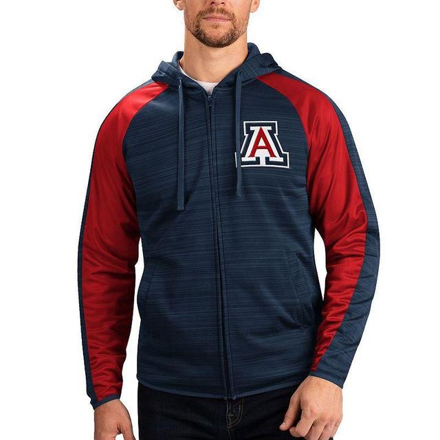 Mens G-III Sports by Carl Banks Arizona Wildcats Neutral Zone Raglan Full-Zip Track Jacket Hoodie Blue Product Image