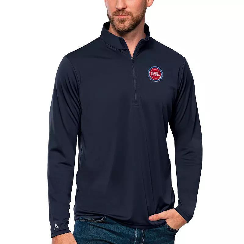 Mens Antigua Charcoal Miami Heat Tribute Quarter-Zip Pullover Top Product Image