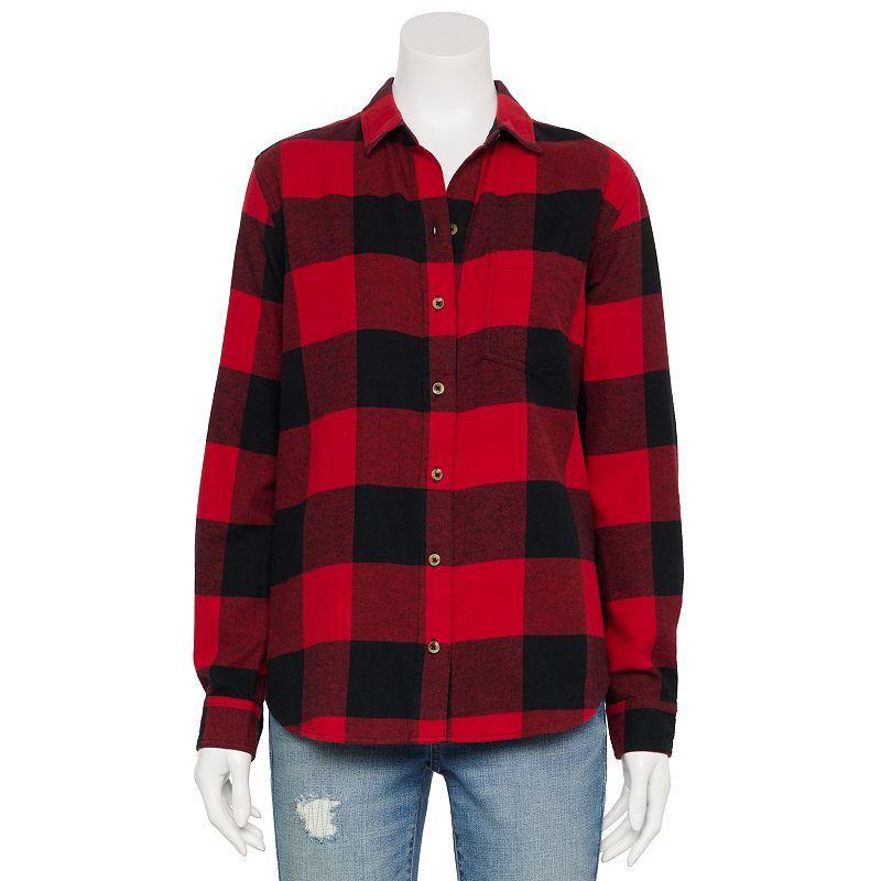 Womens Sonoma Goods For Life Adaptive Easy Dressing Essential Flannel Shirt product image