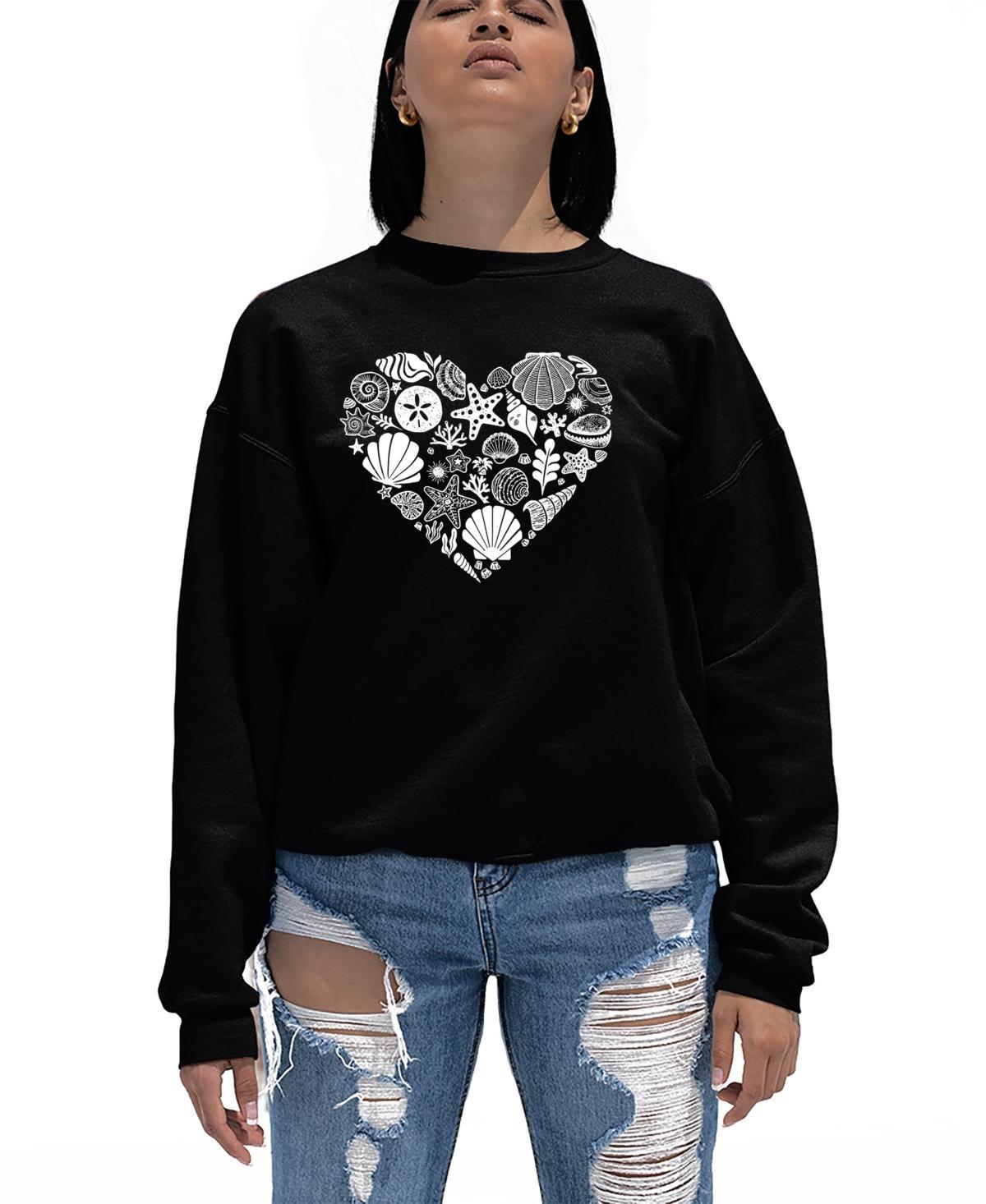 La Pop Art Womens Word Art Seashell Crewneck Sweatshirt Product Image