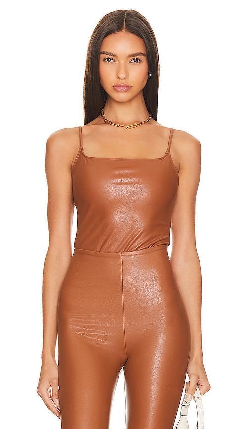 Commando Faux Leather Spaghetti Strap Bodysuit BDS309 Women's Jumpsuit & Rompers One Piece Product Image