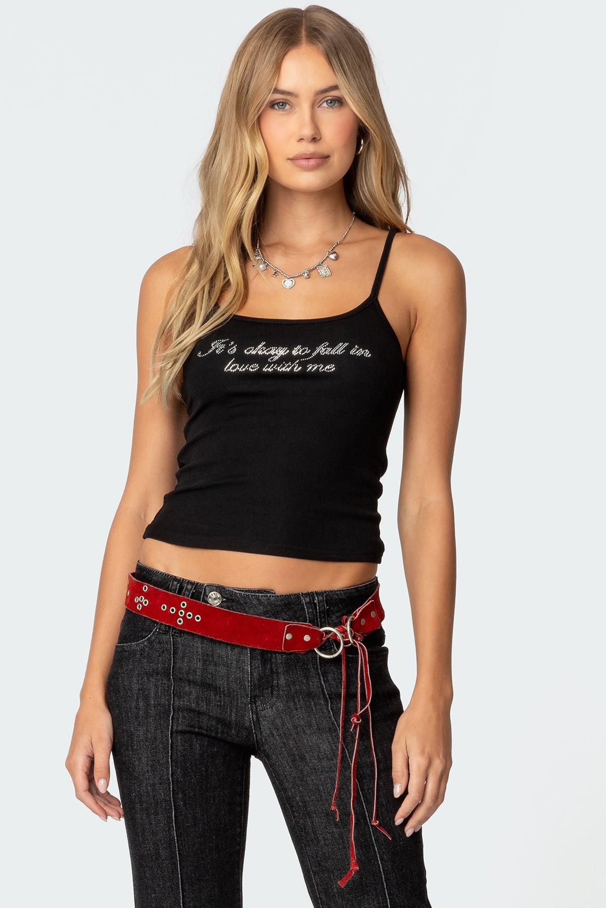 Fall In Love Rhinestone Tank Top Product Image