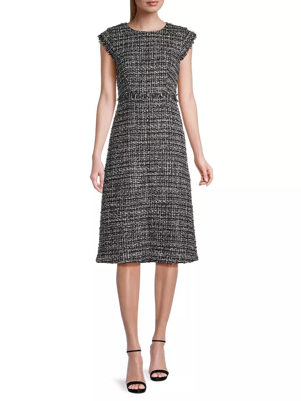 City Mist Tweed Sheath Midi-Dress Product Image