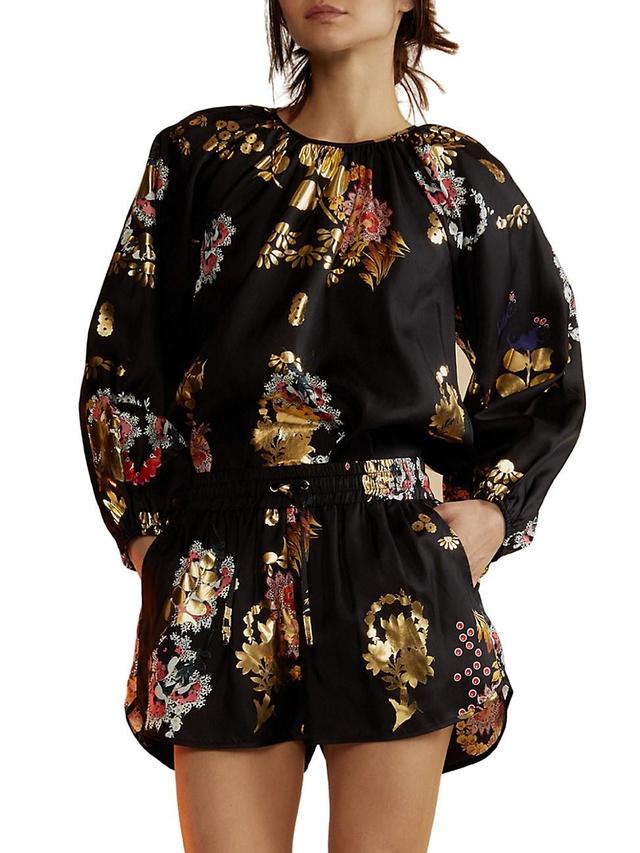 Womens Alice Floral Silk Blouse Product Image