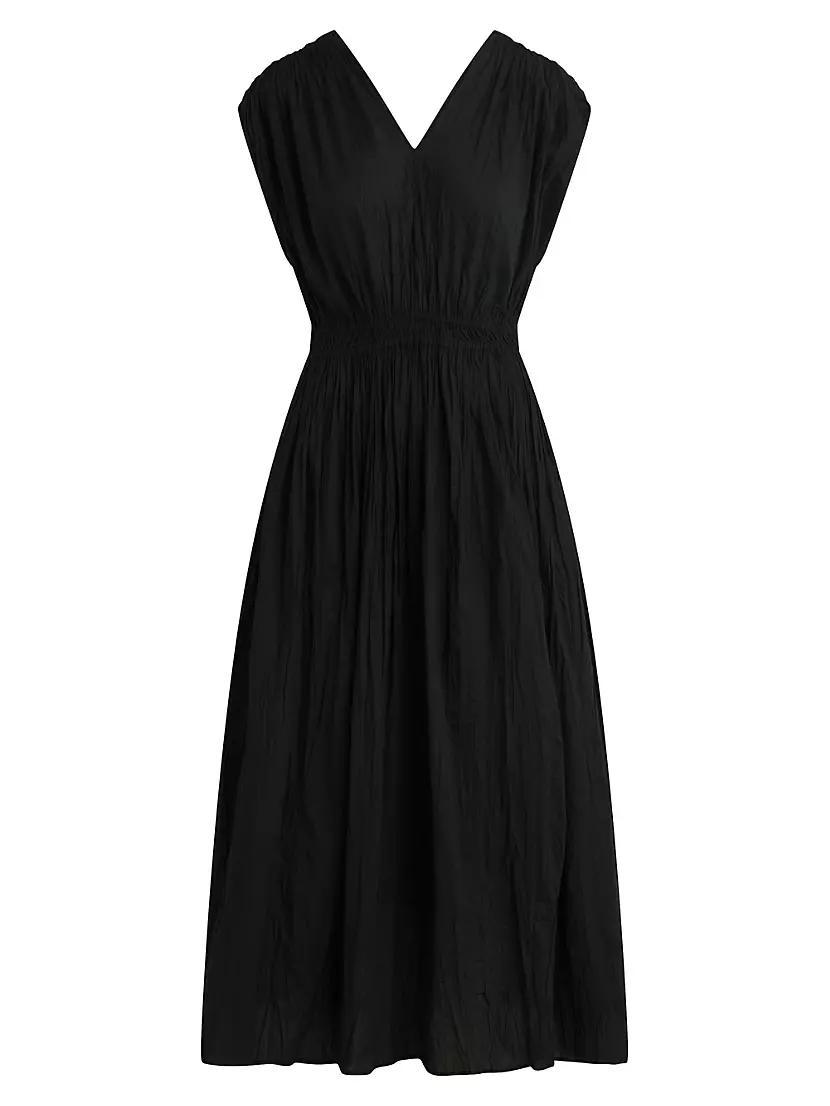 Lania Crinkled Cotton Midi-Dress Product Image