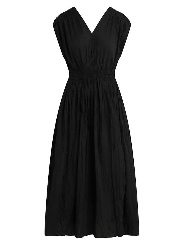 Lania Crinkled Cotton Midi-Dress Product Image