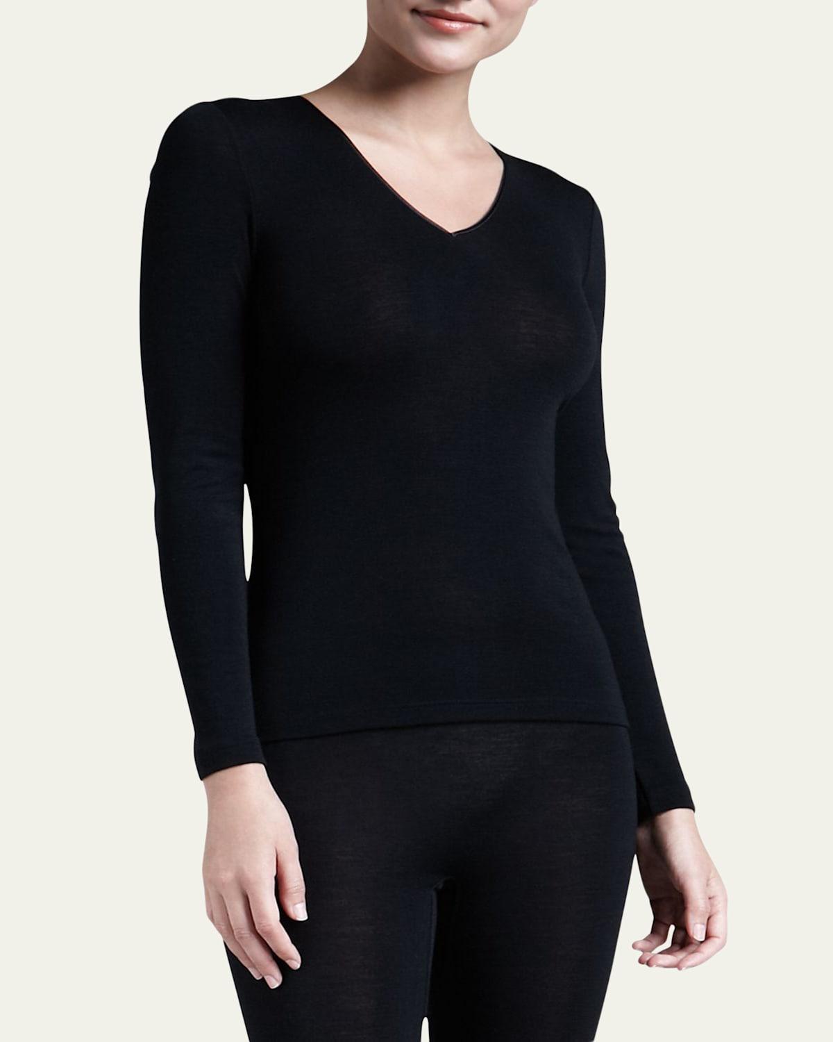 Wool & Silk Blend V-Neck Top product image