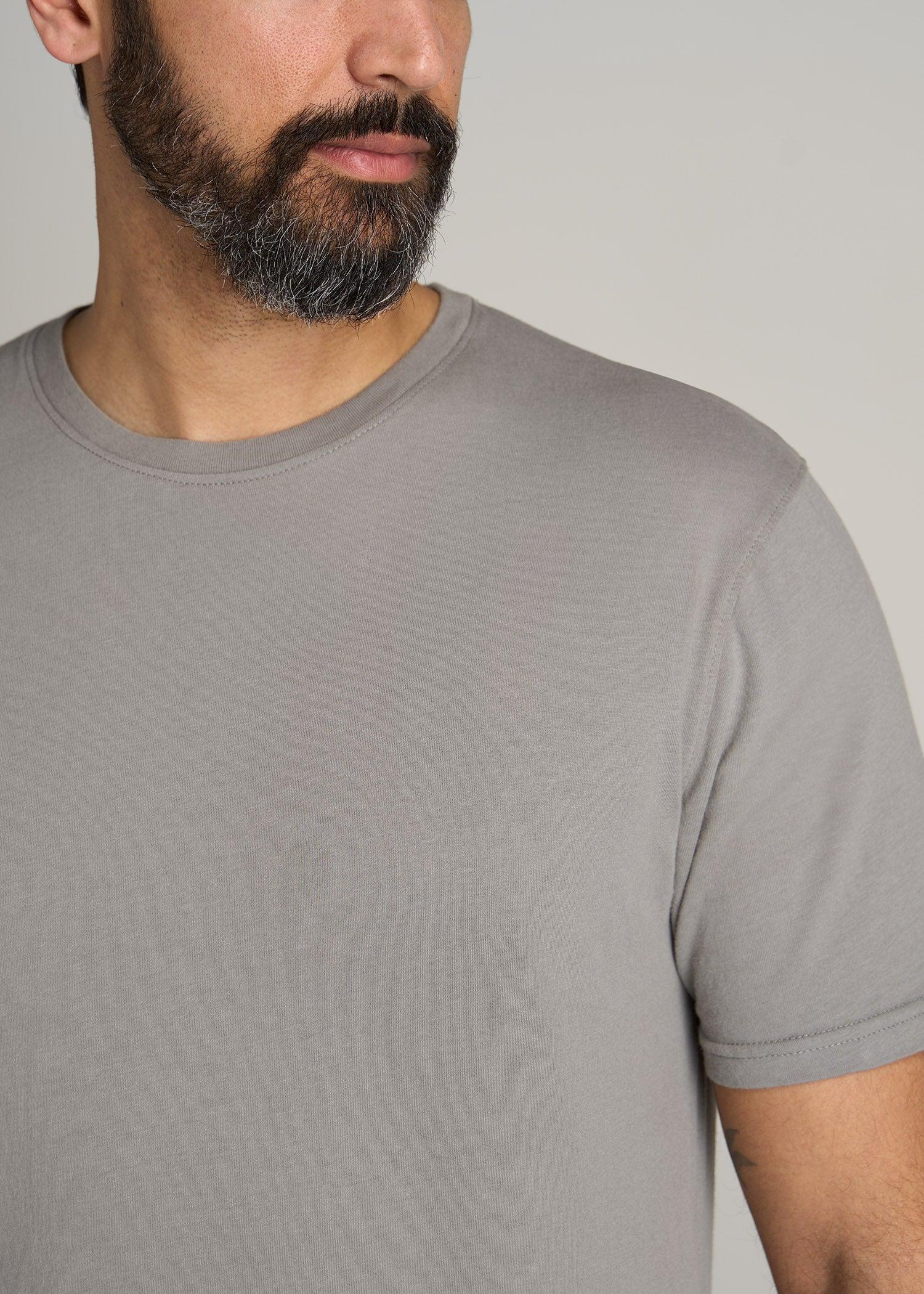 LJ&S Men's Tall REGULAR-FIT Crew Neck Tee in Pewter Male Product Image