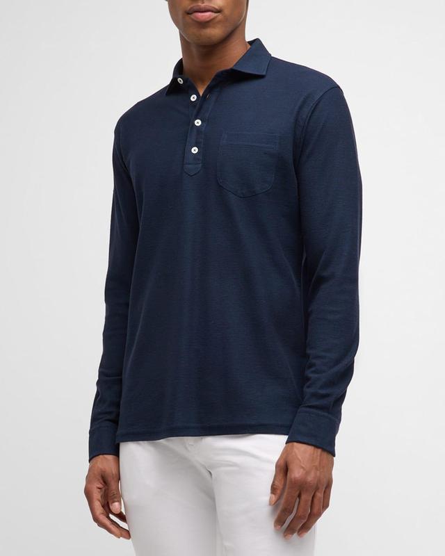 Mens Croxley Long-Sleeve Polo Shirt Product Image