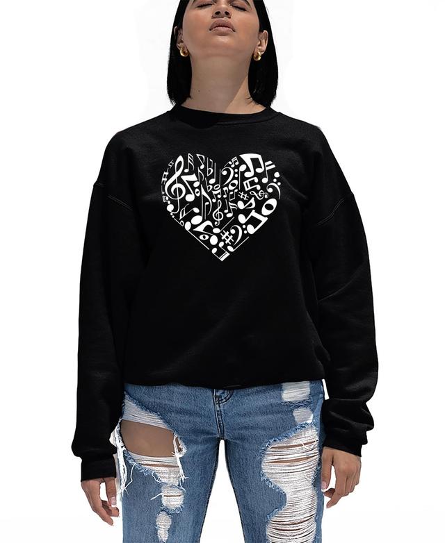 Womens Crewneck Word Art Heart Notes Sweatshirt Top Product Image