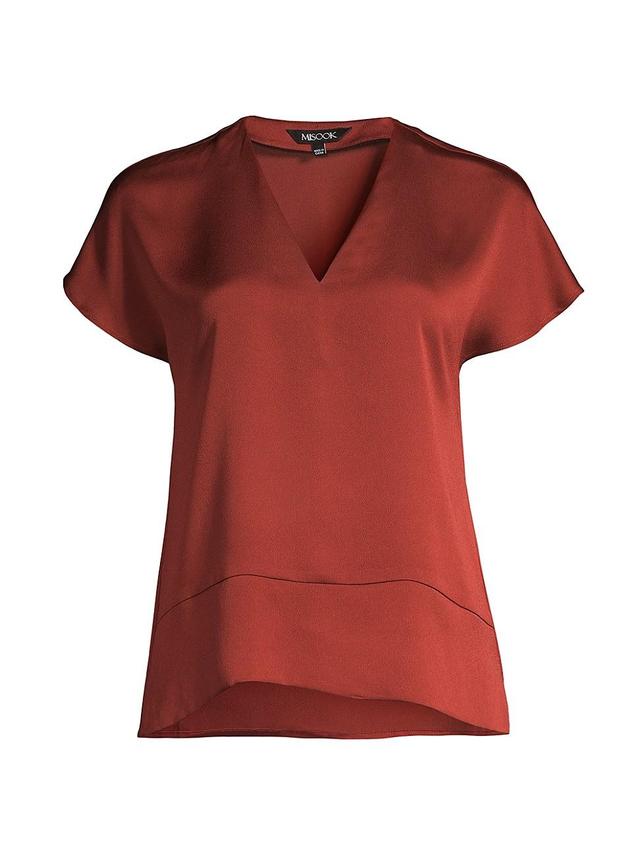 Womens Crepe de Chine Cap Sleeve Blouse Product Image