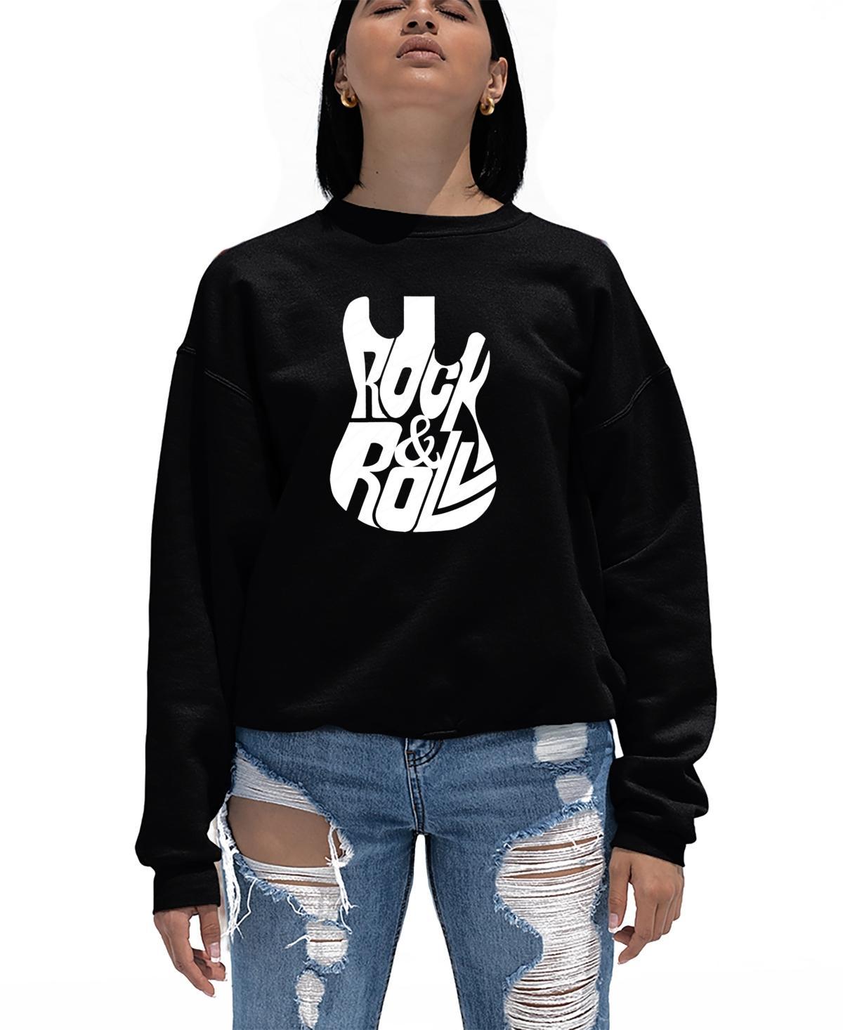 Womens Crewneck Word Art Bass Guitar Sweatshirt Top Product Image