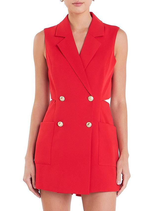 Womens Sleeveless Suit Romper Product Image