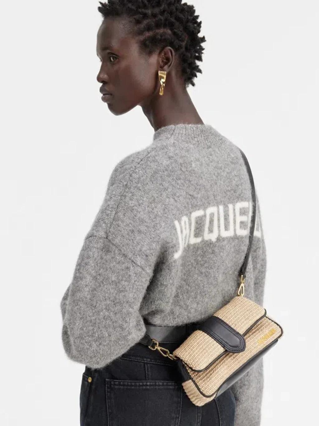 JACQUEMUS Le Petit Bambimou Shoulder Bag Ivory / Black In Beige Product Image