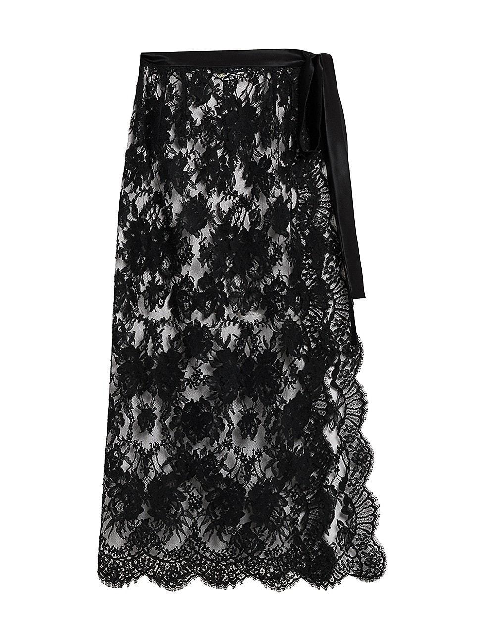 Womens Pizzo Sheer Lace Midi-Skirt product image