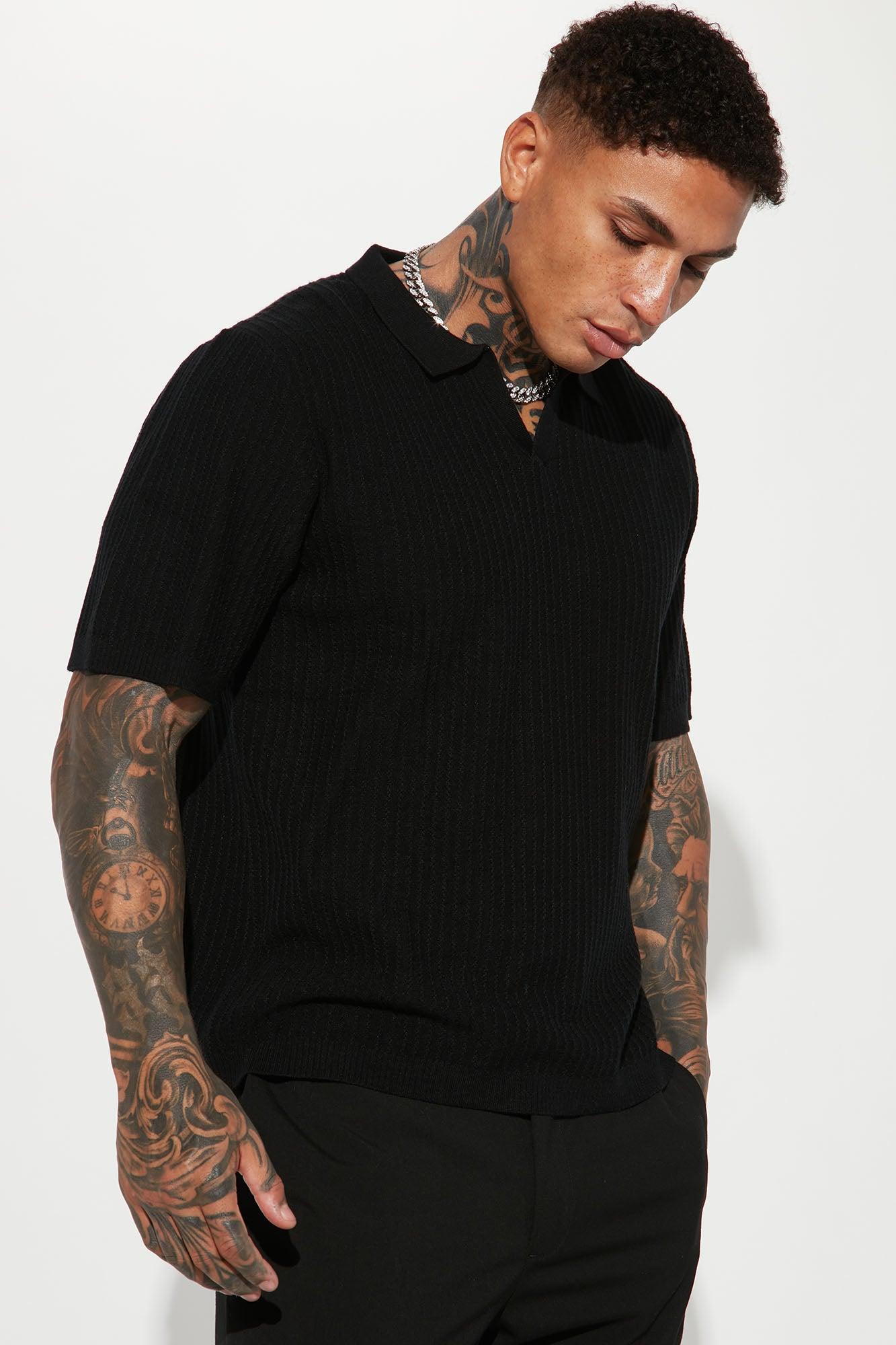 Coastal Knit Short Sleeve Shirt - Black Product Image