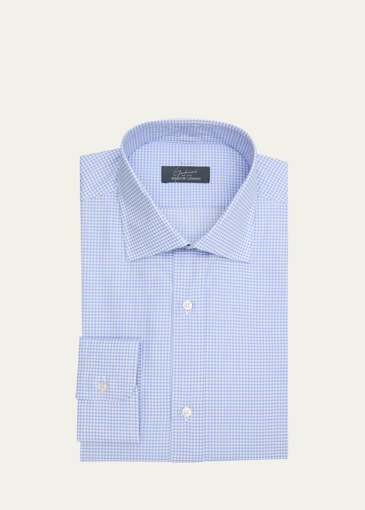 Mens Cotton Micro-Check Dress Shirt Product Image