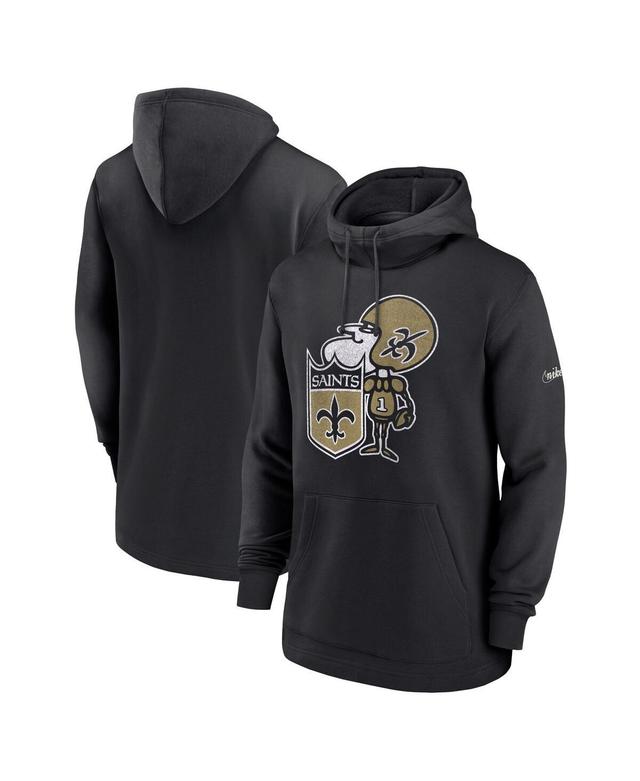 Mens Nike Black Distressed New Orleans Saints Classic Pullover Hoodie Product Image