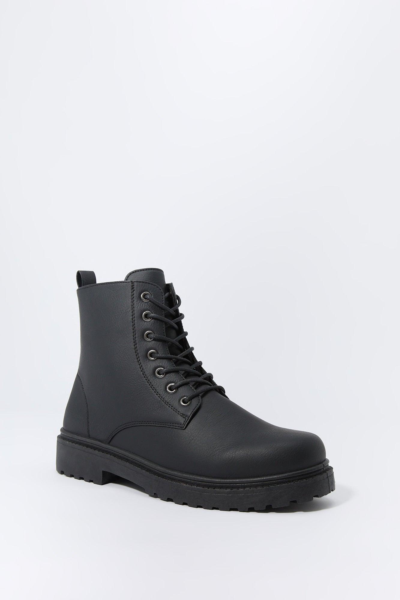 Faux Leather Lace Up Boot Male Product Image