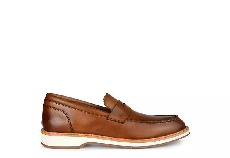 Thomas & Vine Watkins Mens Leather Penny Loafers Red Product Image