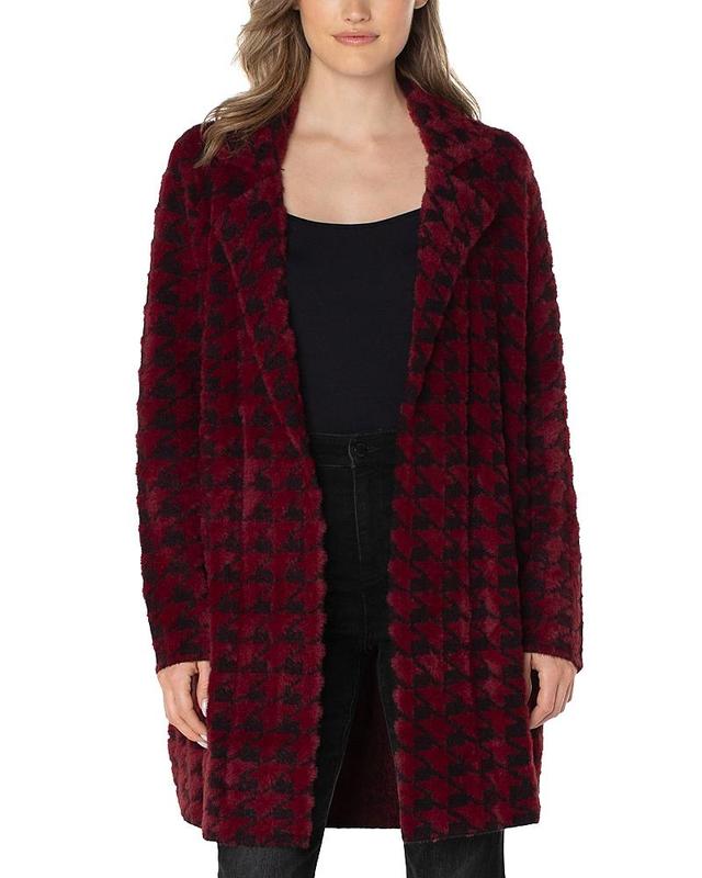 Liverpool Los Angeles Houndstooth Textured Open Front Cardigan Product Image