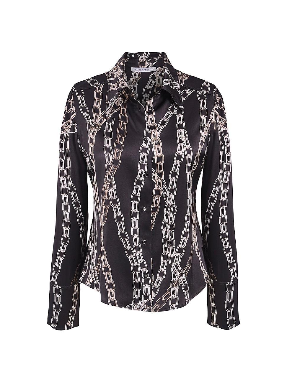 Womens Silk Chainlink Blouse Product Image