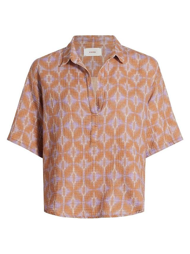 Womens Decker Geometric Cotton Shirt Product Image