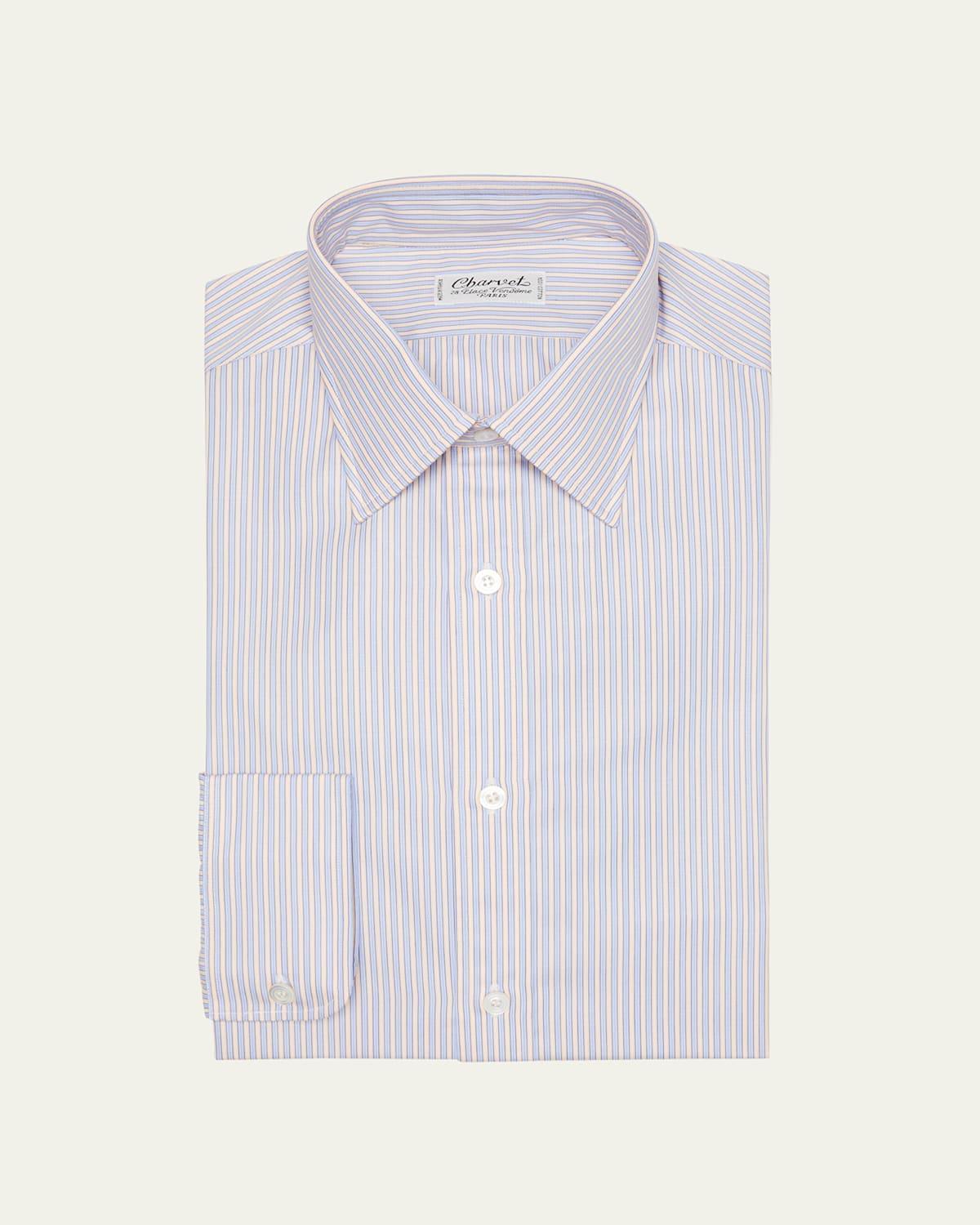 Mens Stripe Cotton Dress Shirt Product Image